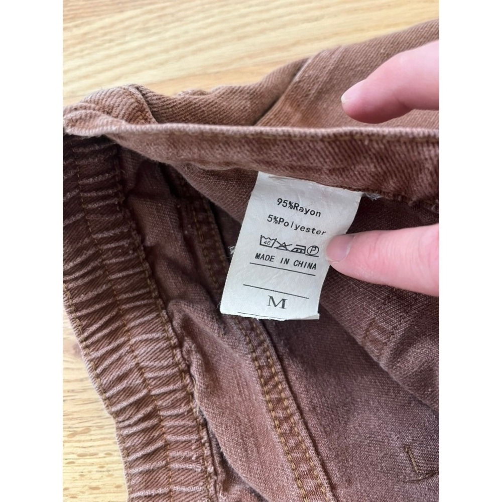 Unbranded Purple-Brown Cargo Pants Womens Medium High Rise Straight Leg Utility - Picture 5 of 8